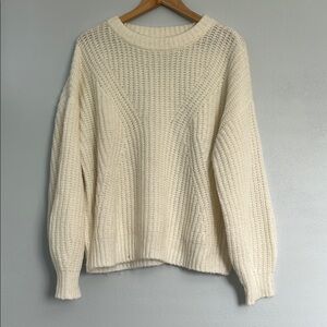 A New Day Cream Crew Neck Sweater with Textured Knit
